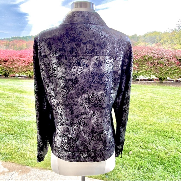 Chicos Jacket Black & Silver Design - Picture 9 of 16